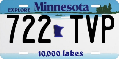 MN license plate 722TVP
