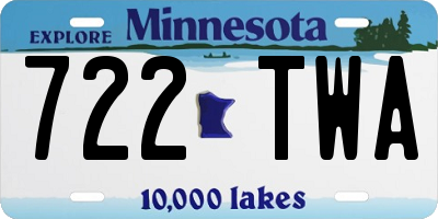MN license plate 722TWA