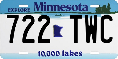 MN license plate 722TWC