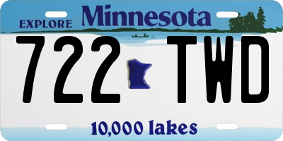 MN license plate 722TWD
