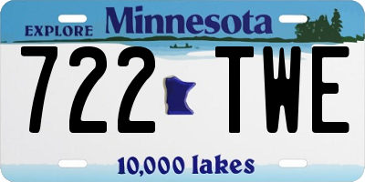 MN license plate 722TWE