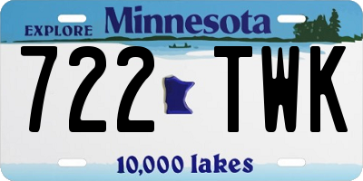 MN license plate 722TWK