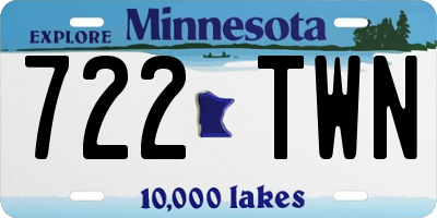 MN license plate 722TWN