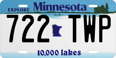 MN license plate 722TWP