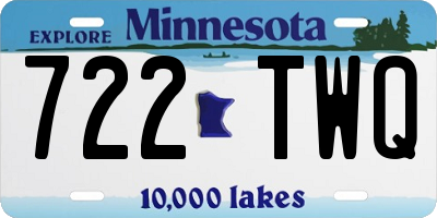 MN license plate 722TWQ