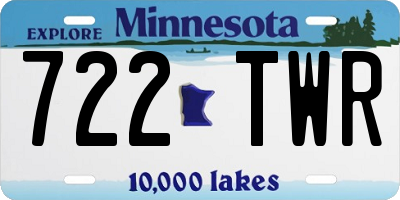 MN license plate 722TWR