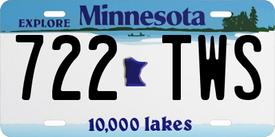 MN license plate 722TWS