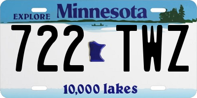 MN license plate 722TWZ