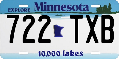 MN license plate 722TXB