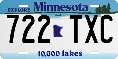 MN license plate 722TXC