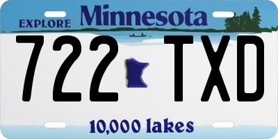 MN license plate 722TXD
