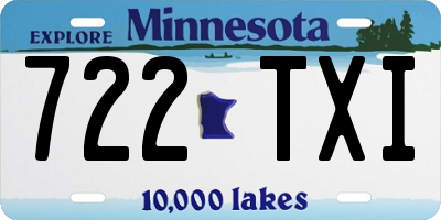 MN license plate 722TXI