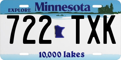 MN license plate 722TXK