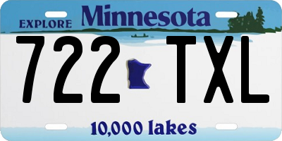MN license plate 722TXL