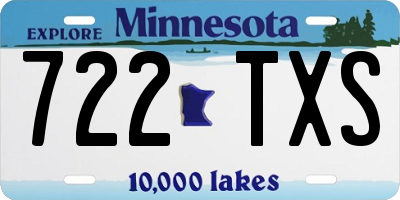 MN license plate 722TXS