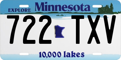 MN license plate 722TXV