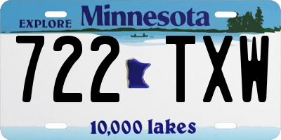 MN license plate 722TXW