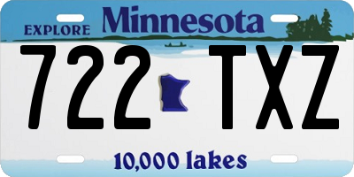MN license plate 722TXZ