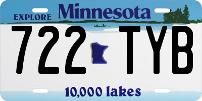 MN license plate 722TYB