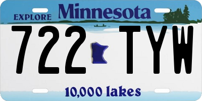 MN license plate 722TYW