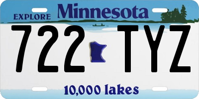 MN license plate 722TYZ