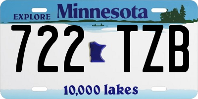 MN license plate 722TZB