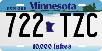 MN license plate 722TZC