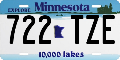 MN license plate 722TZE