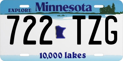 MN license plate 722TZG