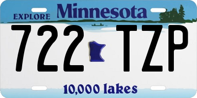 MN license plate 722TZP