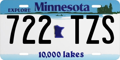 MN license plate 722TZS