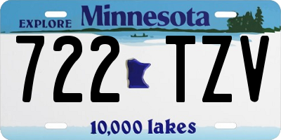 MN license plate 722TZV