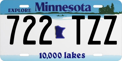 MN license plate 722TZZ