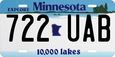 MN license plate 722UAB
