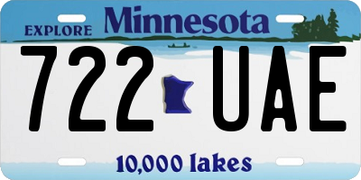 MN license plate 722UAE
