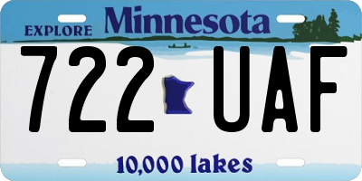 MN license plate 722UAF