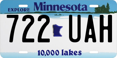 MN license plate 722UAH
