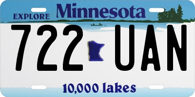 MN license plate 722UAN