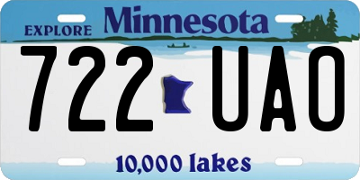MN license plate 722UAO