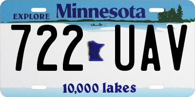 MN license plate 722UAV