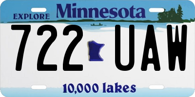 MN license plate 722UAW