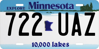 MN license plate 722UAZ
