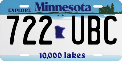 MN license plate 722UBC