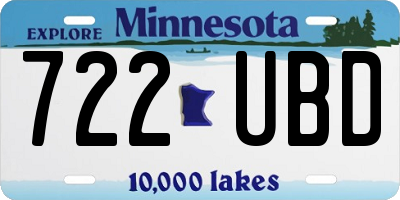 MN license plate 722UBD