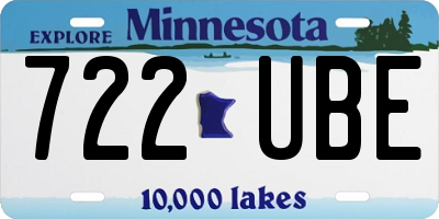 MN license plate 722UBE
