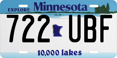 MN license plate 722UBF