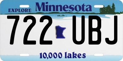MN license plate 722UBJ