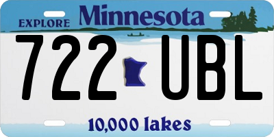 MN license plate 722UBL