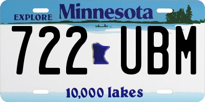 MN license plate 722UBM