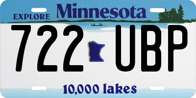 MN license plate 722UBP
